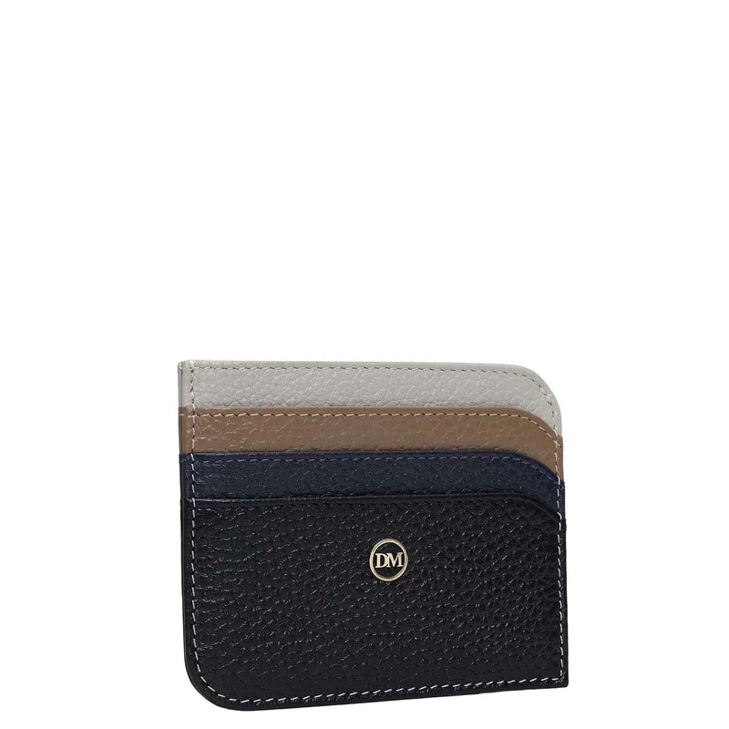 دا ميلانو 7 Slots Leather Card Case - Black